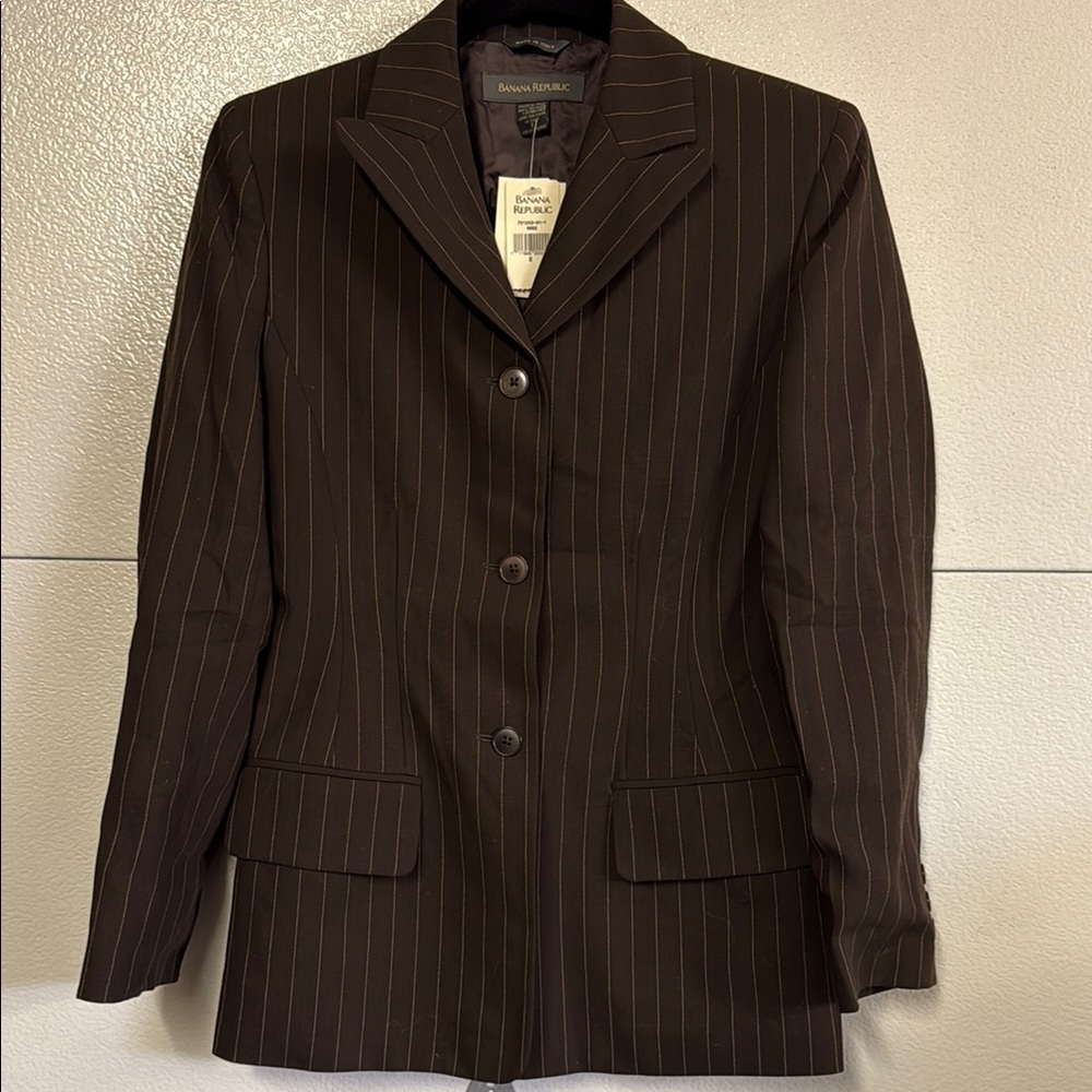 Banana Republic Brown Pinstripe Women's Blazer